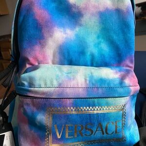 Versace Rainbow Tie-Dye Mini Backpack - Blue Pink Purple Teal